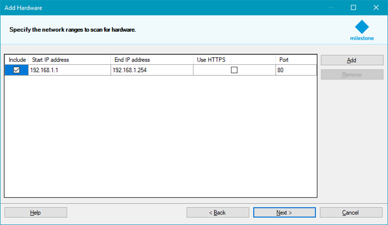 Milestone: How do I add a camera? – Hanwha Vision Support Portal